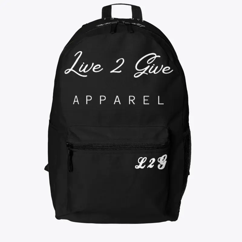 The Live 2 Give Bag White lettering 