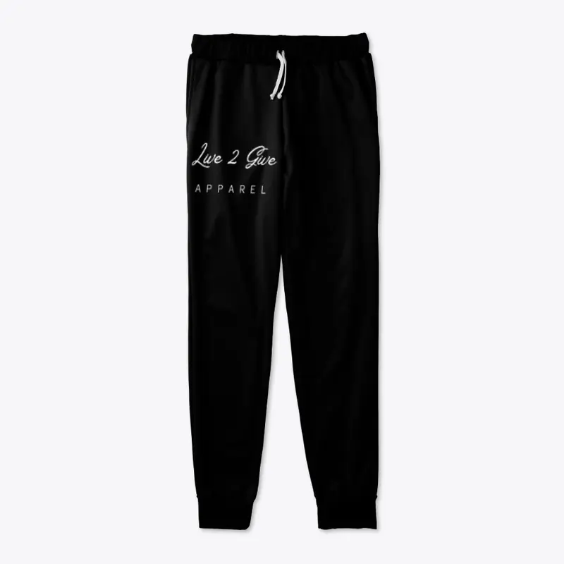 The Live 2 Give Joggers White Lettering 